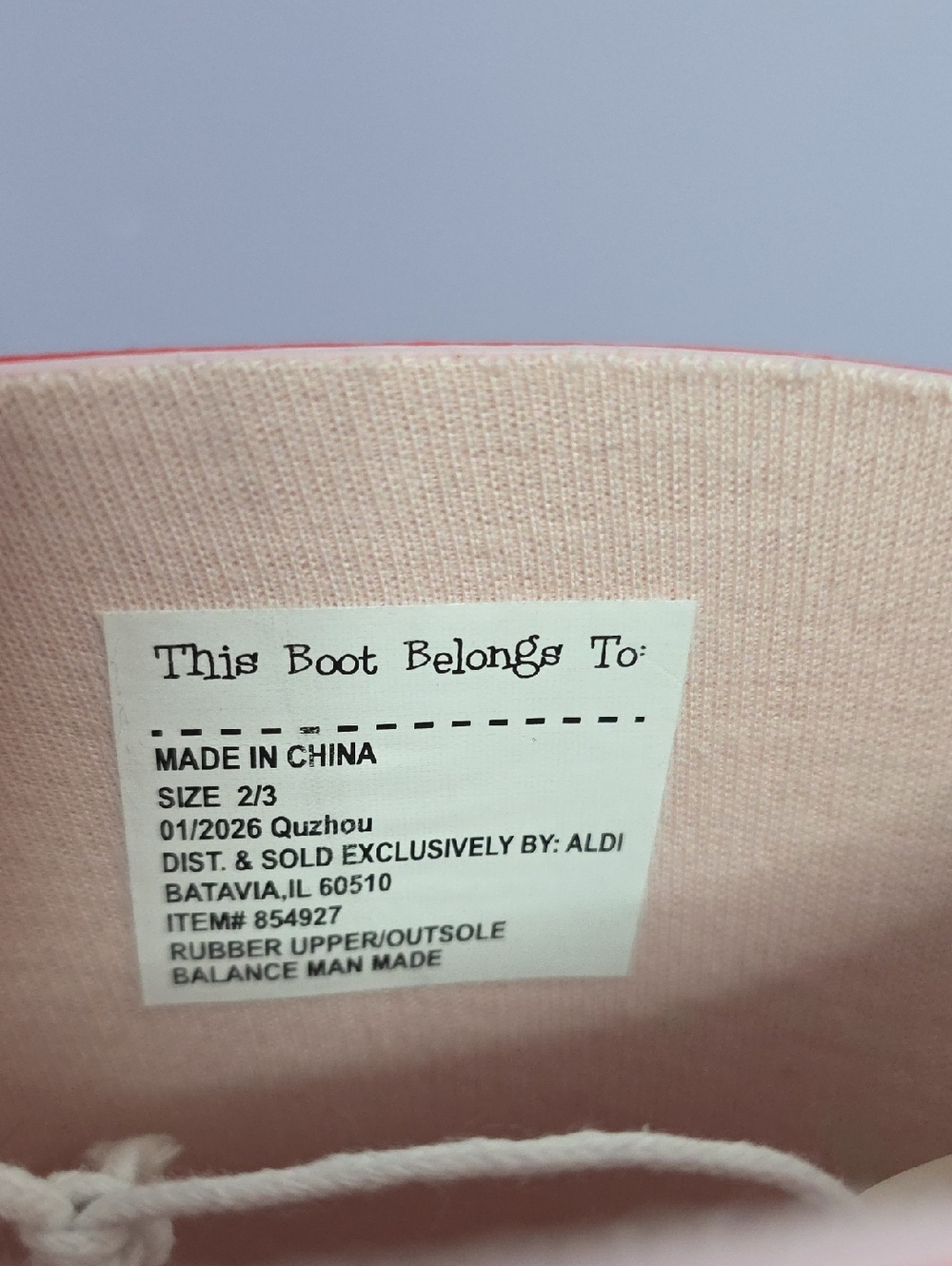 Kids Cherry Print Pink Rain Boots with Red Trim - Picture 3 of 9